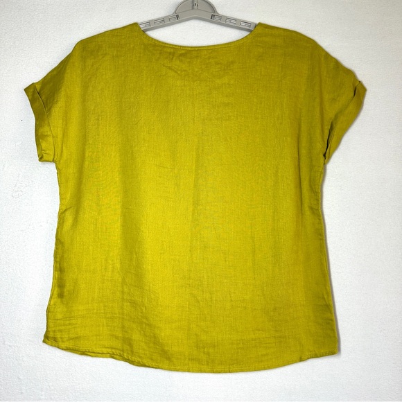 Christian Siriano New York Linen Top Women's L Pullover Short Sleeve New - Picture 4 of 8